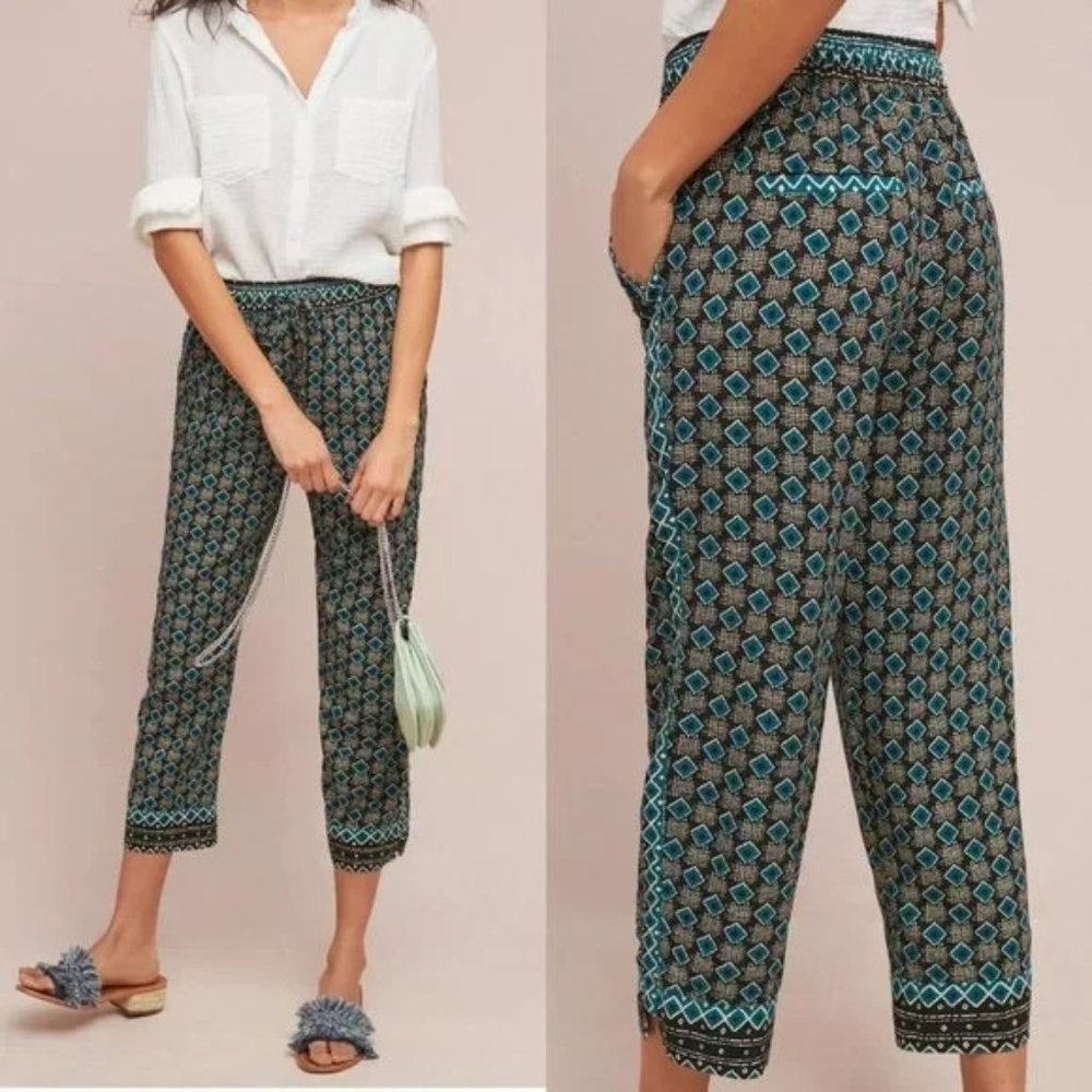 Anthropologie Funky Fun Lounge Jogger Cropped Bottom Pants Size S